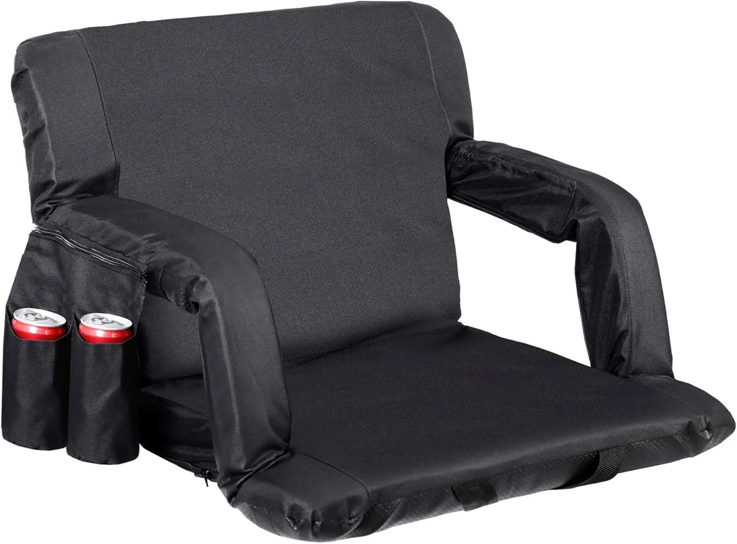 Stadium Seats for Bleachers with Back/Arm Support - Widened 24.6 in Seat for Bleacher, Camping Stadium Seat Chair with Backrest Armrests, 6 Reclining Positions Waterproof Seat