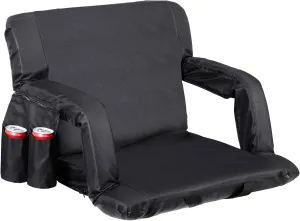 Stadium Seats for Bleachers with Back/Arm Support - Widened 24.6 in Seat for Bleacher, Camping Stadium Seat Chair with Backrest Armrests, 6 Reclining Positions Waterproof Seat
