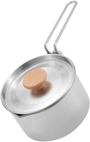 Stainless Steel Camping Pot Compact Water Kettle Portable Pot Multi-use Hiking Outdoor Cookware Easy to Carry