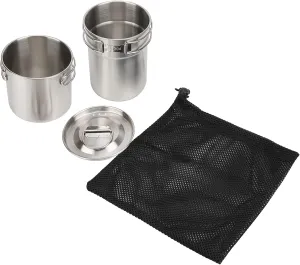 Stainless Steel Cooking Cup Mug Foldable Outdoor Camp Cook Pot Camping Cookware Set