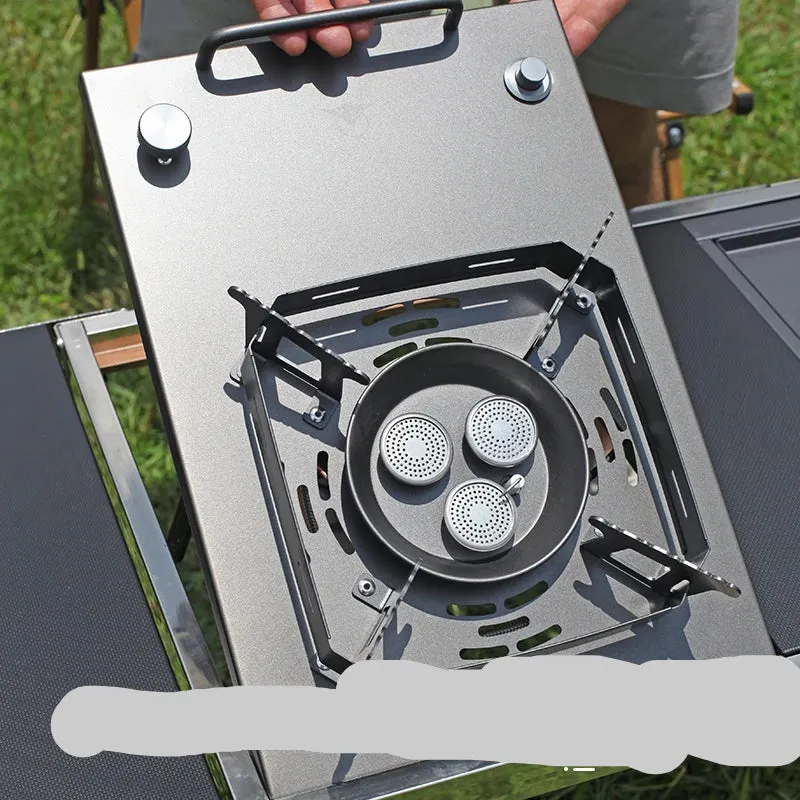 Stainless Steel Folding Table & Cookware Set