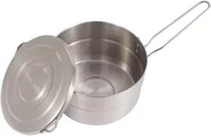 Stainless Steel Picnic Cookware Portable Hiking Cooking Pot for Camping Bbq and Outdoor Adventures Lightweight Non Stick Design Easy to Carry