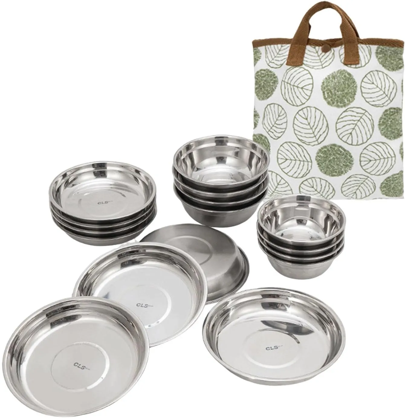 Stainless Steel Plates and Bowls Portable Cutlery for Home Fishing