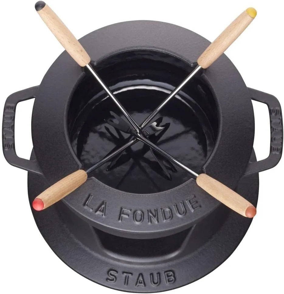 Staub ストウブ() Set Fondue Pot, 16cm, Black (Black 19-3911tcx)