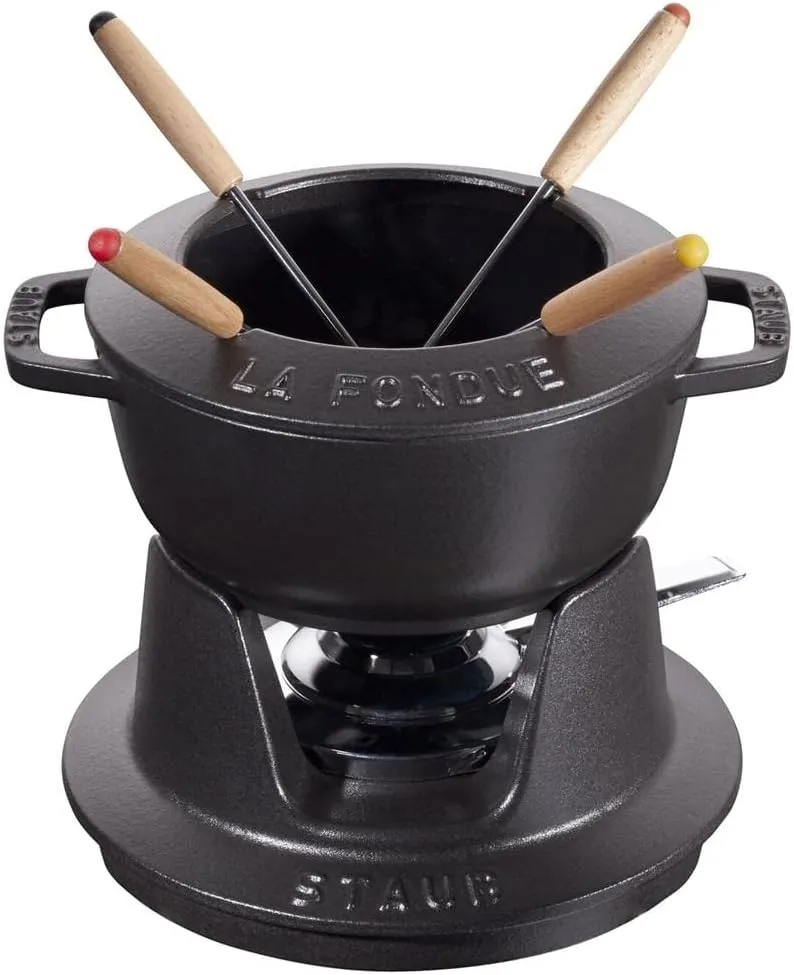 Staub ストウブ() Set Fondue Pot, 16cm, Black (Black 19-3911tcx)