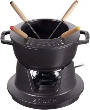 Staub ストウブ() Set Fondue Pot, 16cm, Black (Black 19-3911tcx)