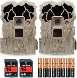 Stealth Cam STC-VL22 22MP Image and 720p Video Recording at 30 FPS Veil Trail Camera with 80-Feet Detection and IR Range Includes Batteries and 16GB SD Card (2 Pack)