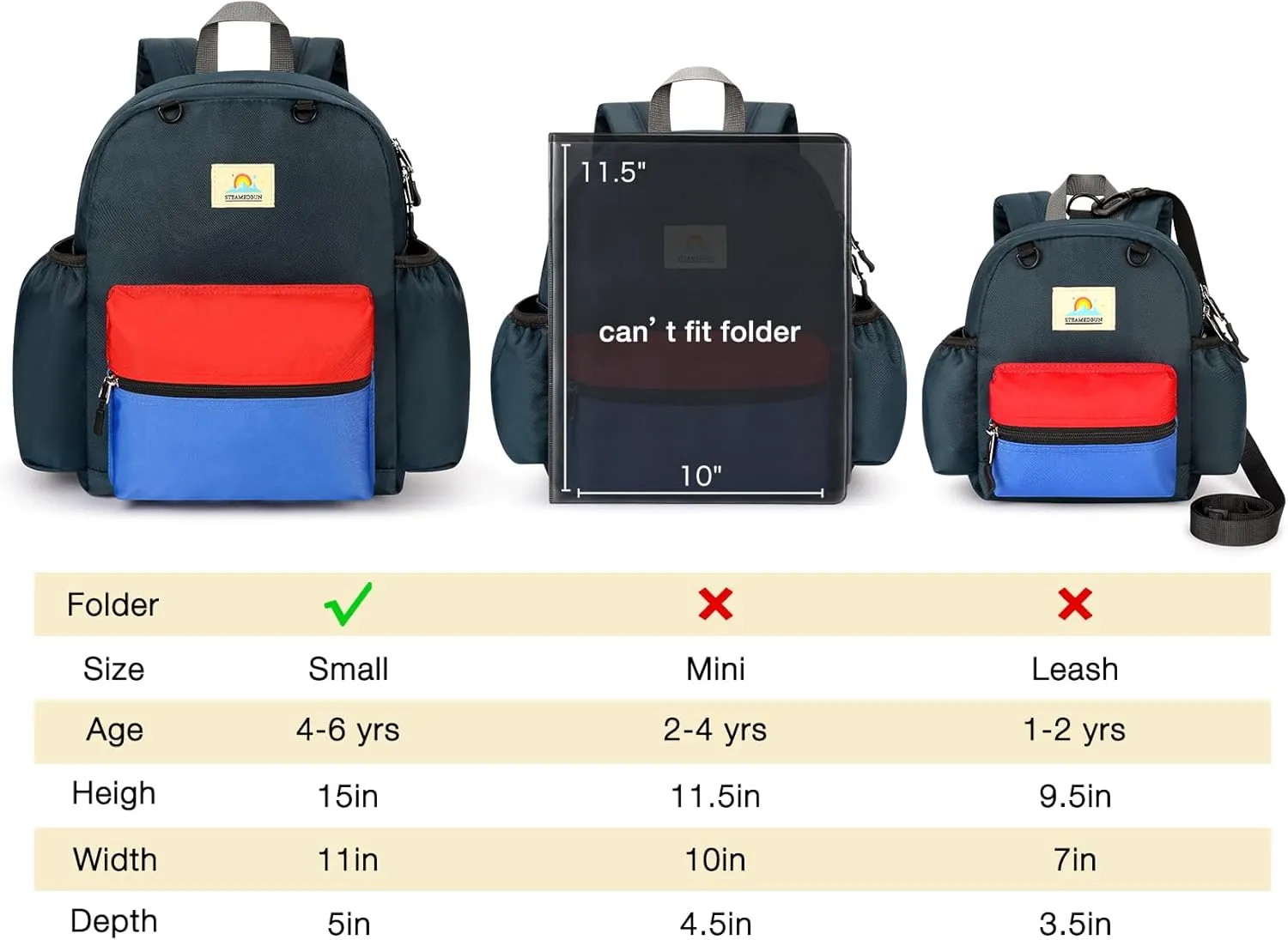 STEAMEDBUN Toddler Backpack for Boys 2-4: Preschool Kindergarten Backpack - 12 inch Daycare Backpack