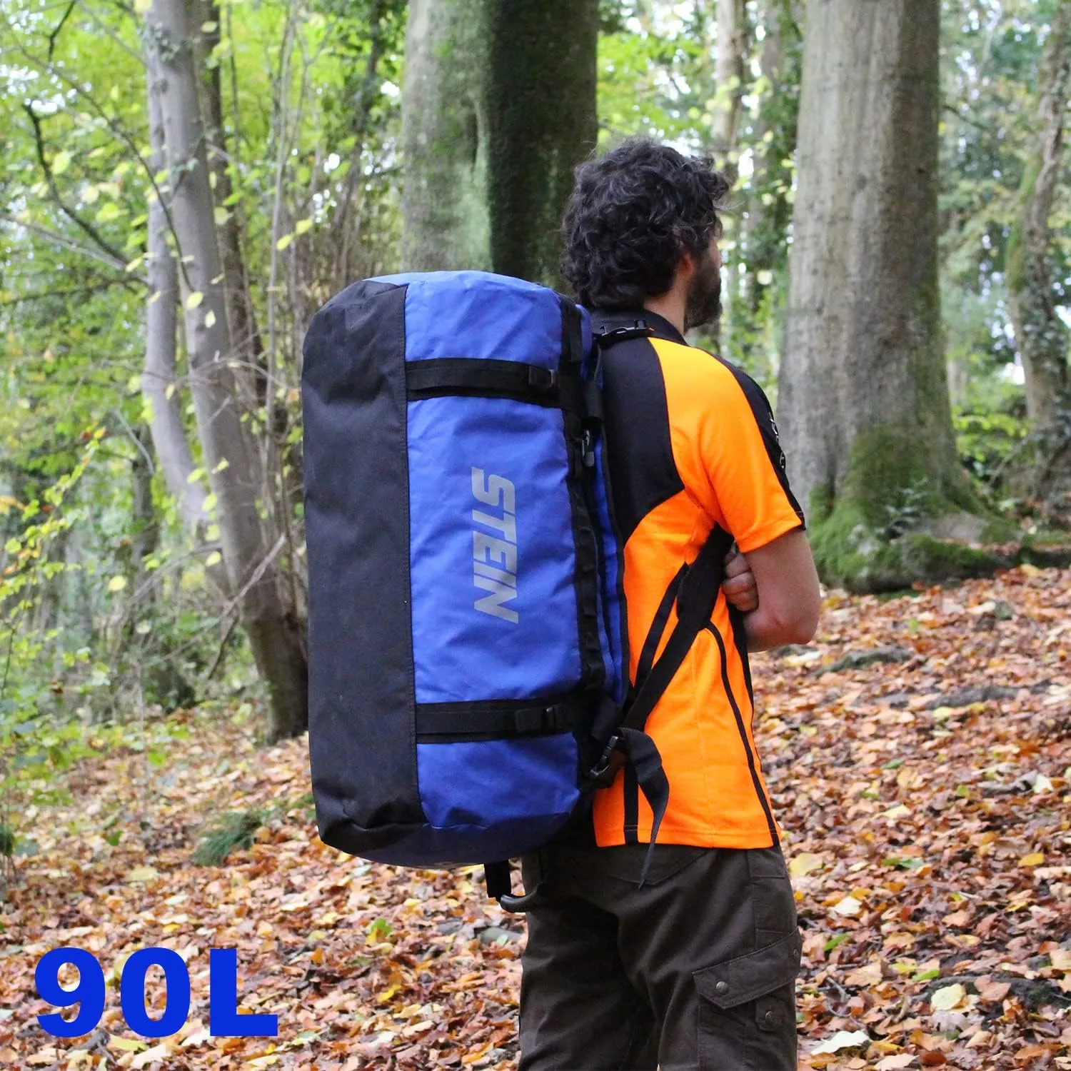 STEIN 40L, 70L, 90L Water Resistant Holdall Bag & Rucksack, Durable PVC for Outdoors, Camping, Sports, Watersports, Yellow, 90L