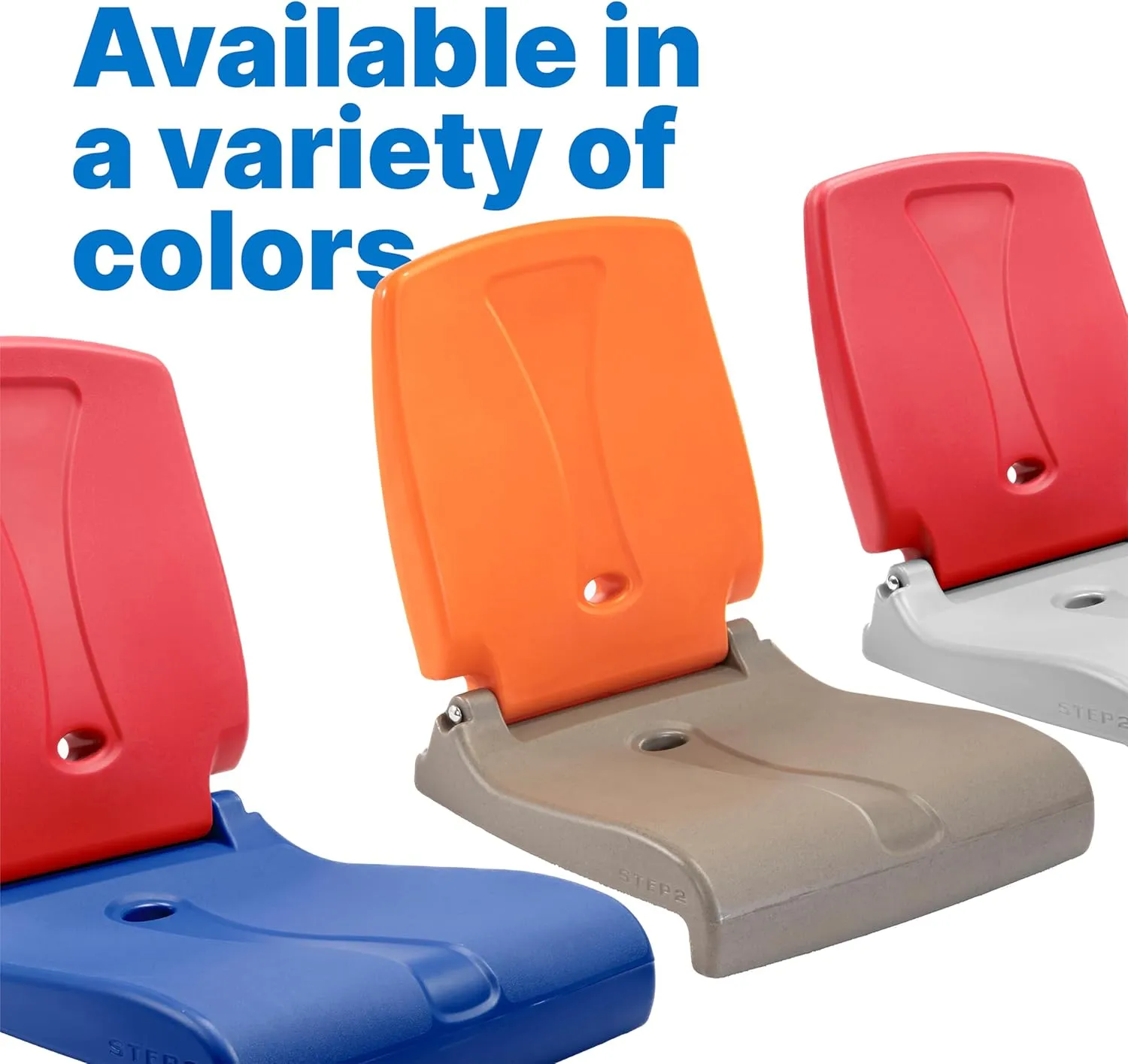 Step2 Foldable Adult Flip Seat, Portable Outdoor Chair for Poolside, Tailgating, Camping, Picnic Chair, Provides Back Support When Sitting on Ground, Brown & Orange