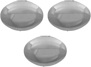 Stephanie Imports Set of 3 Double Sided Magnifying Compact Mirrors (Silver, Elongated Oval)