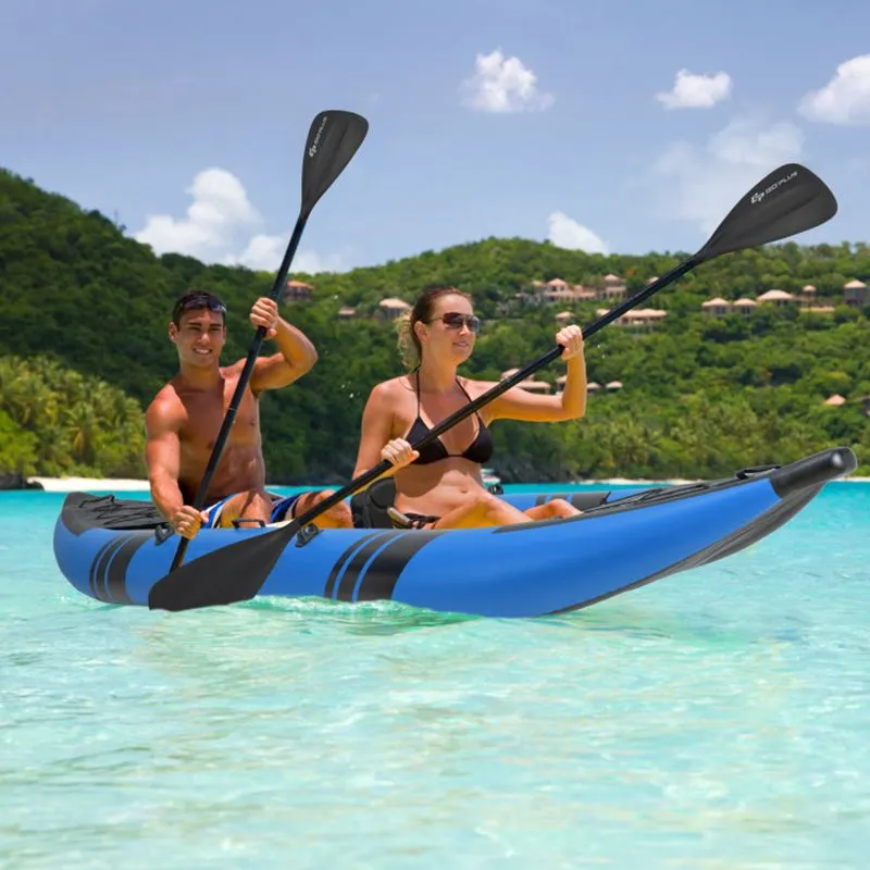 StormRunner 2P Inflatable Kayak Set – Reinforced Tandem PVC Raft with Oars, Seats, and Pump