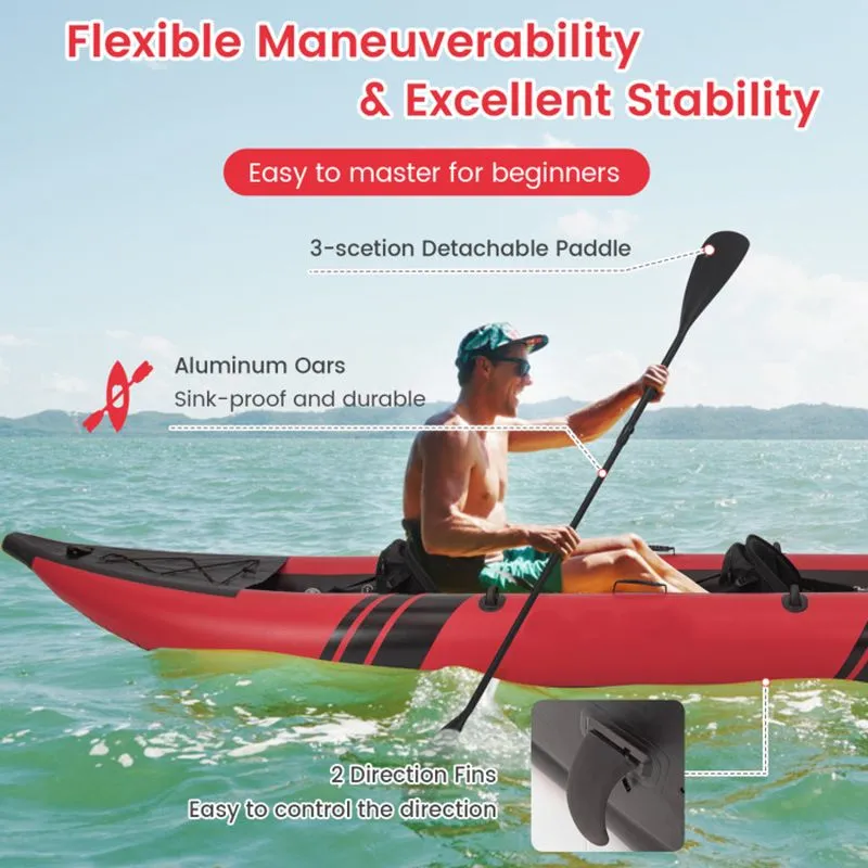 StormRunner 2P Inflatable Kayak Set – Reinforced Tandem PVC Raft with Oars, Seats, and Pump