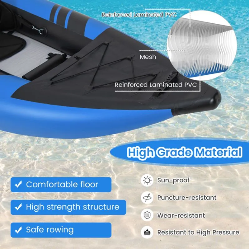 StormRunner 2P Inflatable Kayak Set – Reinforced Tandem PVC Raft with Oars, Seats, and Pump