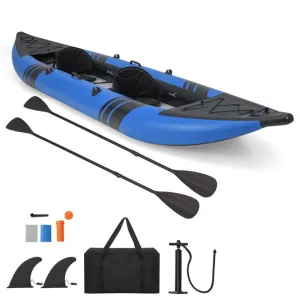 StormRunner 2P Inflatable Kayak Set – Reinforced Tandem PVC Raft with Oars, Seats, and Pump
