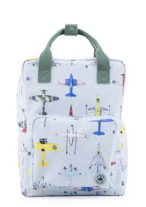 Studio Ditte Large Backpack Ice Blue, Airplanes