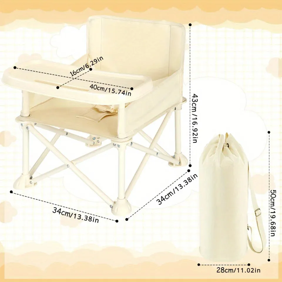 Stylish and Durable High ChairAdjustable Footrest and Detachable Cushion for Comfortable Feeding, Perfect for Growing Babi
