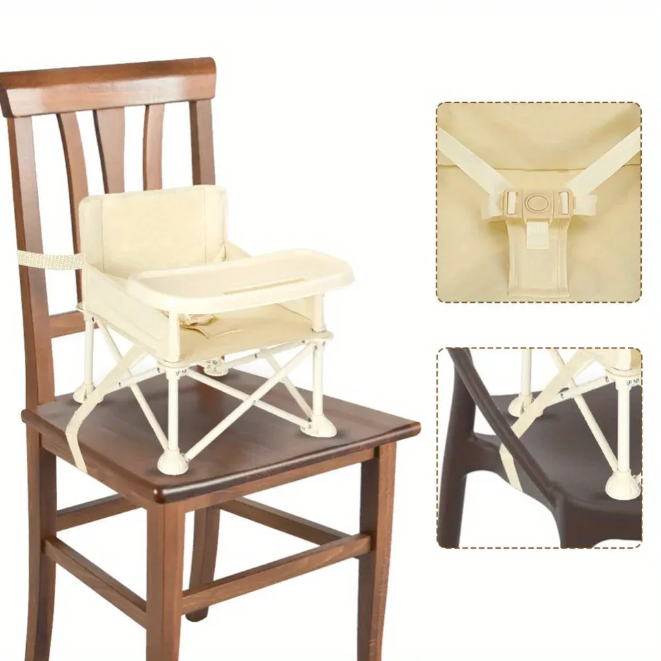 Stylish and Durable High ChairAdjustable Footrest and Detachable Cushion for Comfortable Feeding, Perfect for Growing Babi