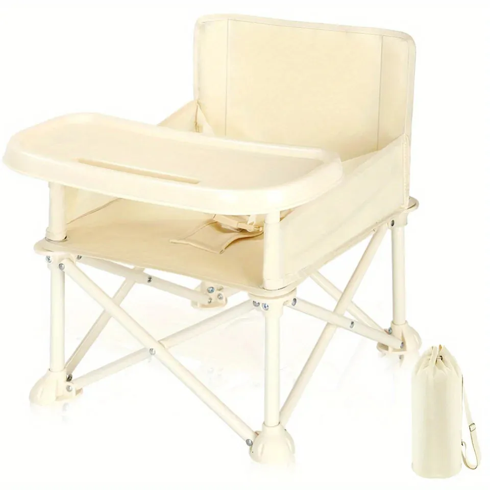 Stylish and Durable High ChairAdjustable Footrest and Detachable Cushion for Comfortable Feeding, Perfect for Growing Babi