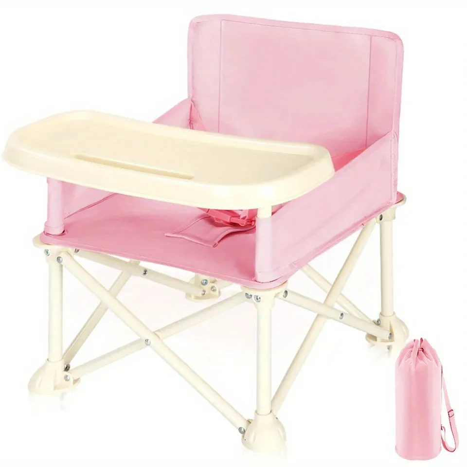 Stylish and Durable High ChairAdjustable Footrest and Detachable Cushion for Comfortable Feeding, Perfect for Growing Babi