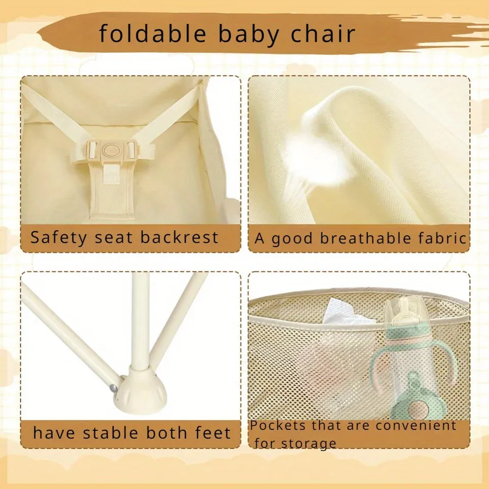 Stylish and Durable High ChairAdjustable Footrest and Detachable Cushion for Comfortable Feeding, Perfect for Growing Babi
