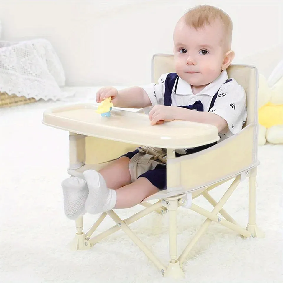 Stylish and Durable High ChairAdjustable Footrest and Detachable Cushion for Comfortable Feeding, Perfect for Growing Babi