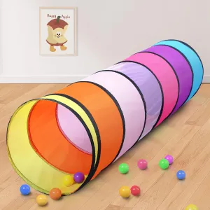 Sumbababy Tunnel Toys for Toddlers: Kids Colorful Tunnel with Mesh Windows - Crawl Tunnels for Toddlers and Babies - Pop up Dog Tunnel