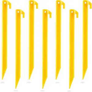 Sumind 24 Pcs Plastic Tent Stakes 12 Inch Heavy Duty Anchoring Pegs Spike Hook for Rust-Proof Garden Lawn Camping Beach Canopy Outdoor Sand Tent Pegs Accessories