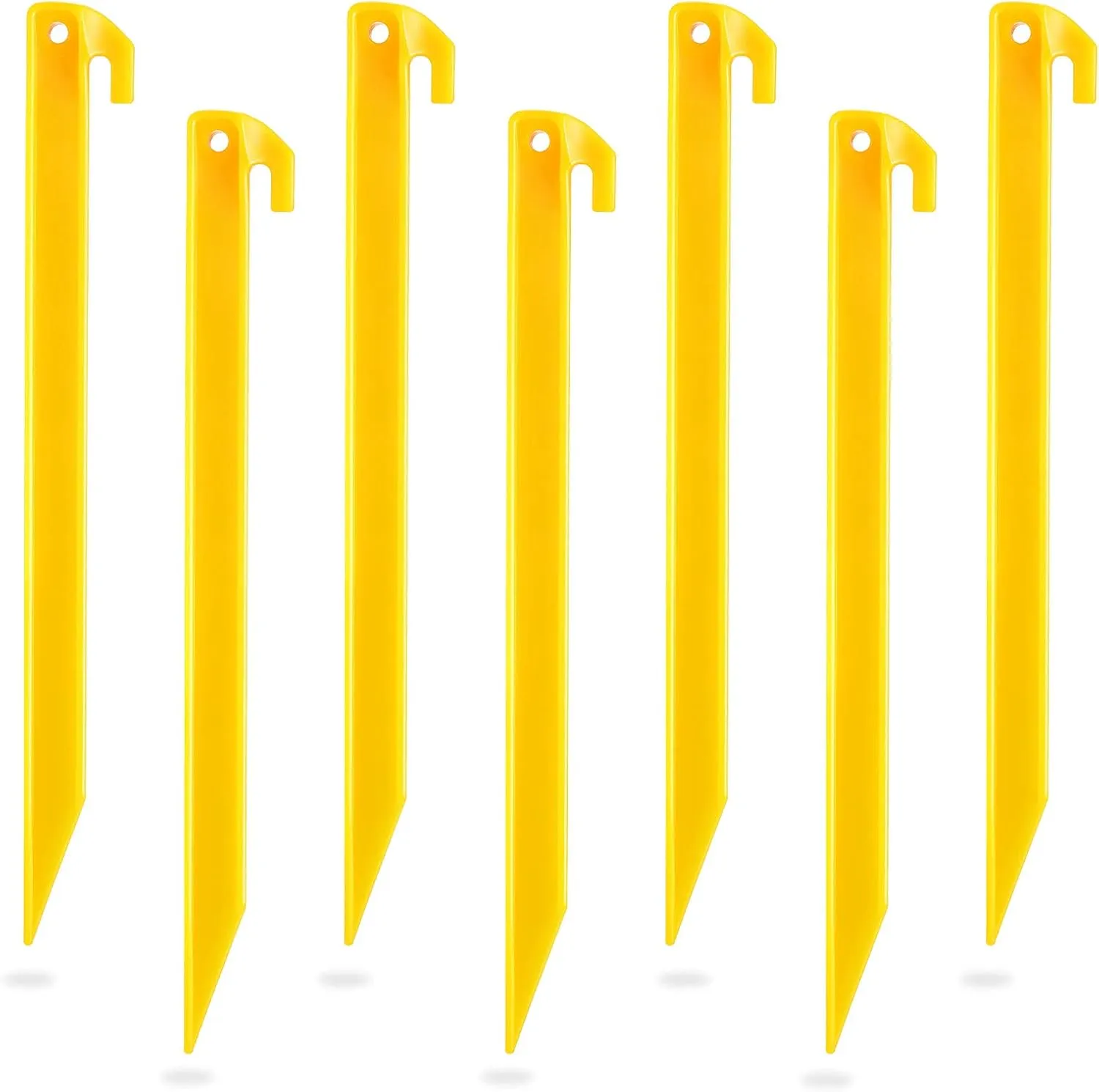 Sumind 24 Pcs Plastic Tent Stakes 12 Inch Heavy Duty Anchoring Pegs Spike Hook for Rust-Proof Garden Lawn Camping Beach Canopy Outdoor Sand Tent Pegs Accessories