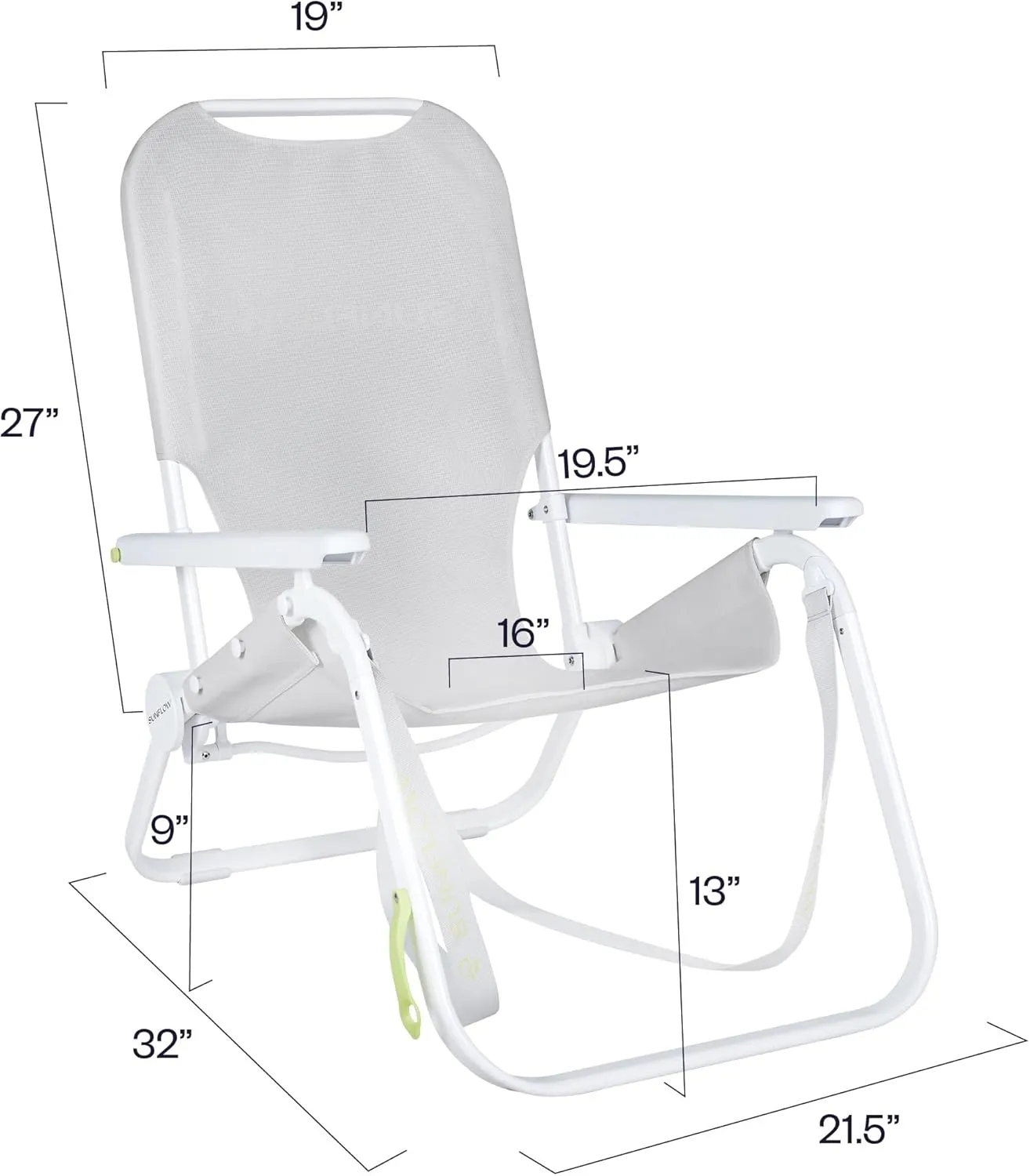 SUNFLOW Shore Thing Premium Beach Chair - Adjustable, Portable, Rust-Resistant, Reclining Beach Chair with UPF 50  Sun Shade and Drink Holder for The Ultimate in Comfort - Oyster Gray