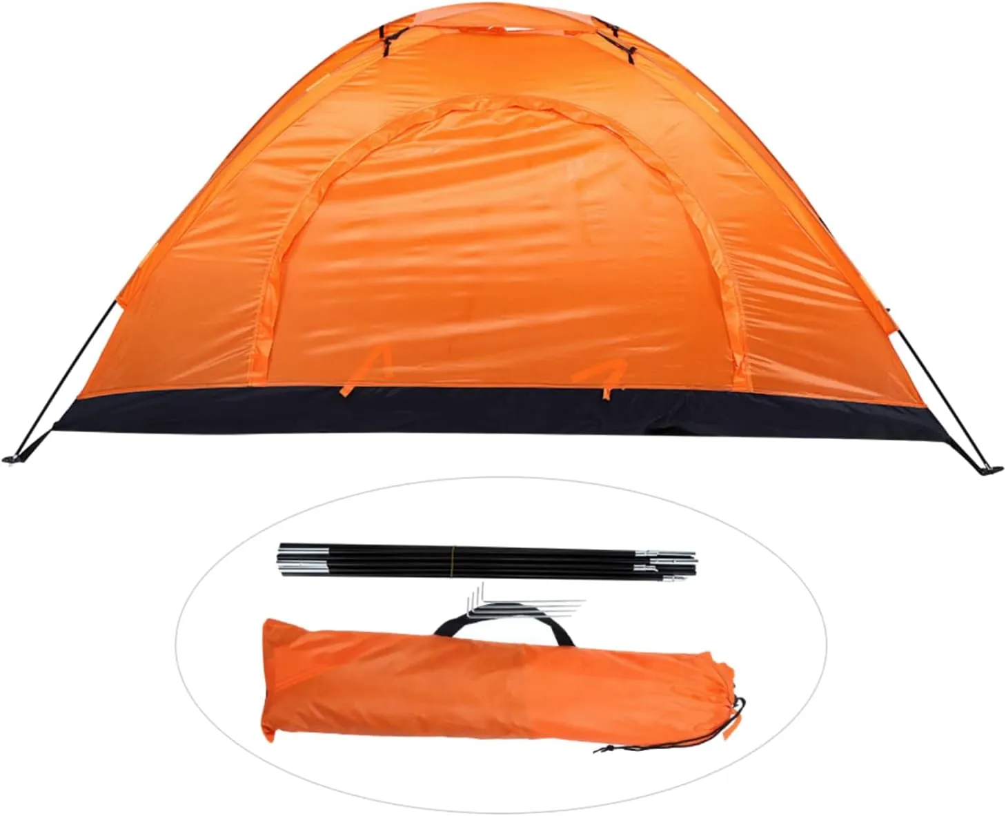 SUNGOOYUE Camping Tent Set, Portable Single Person Outdoor Tent Building Kit with Tent Rods Tent Pegs & Storage Bag for Camping or Anti-Epidemic, Orange, SUNGOOYUE14iun76sep-11
