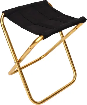 SUNGOOYUE Outdoor Folding Chair, Strong Aluminum Alloy Structure Black Mini Portable Camping Folding Chair