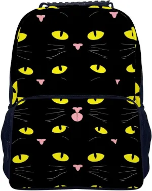 Supdreamc Cool Funny Black Cats Backpack Polyester Anti-Theft Multipurpose Bookbag Large Capacity Laptop Book Bag Rucksack With Side Pockets
