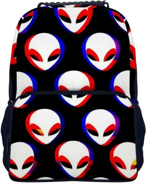 Supdreamc Lightweight Rucksack for Sports Travel Running - Big Capacity Multipurpose Anti-Theft Bookbag, Cool Trippy Aliens Pattern Travel and Sport Backpack Rucksack