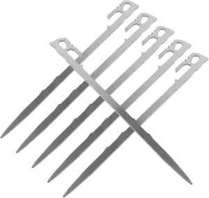 SUPVOX 6pcs Tent Stakes for Camping Heavy Duty Ground Anchors for Tents Tarps and Awnings for Grass Beach and Outdoor Use