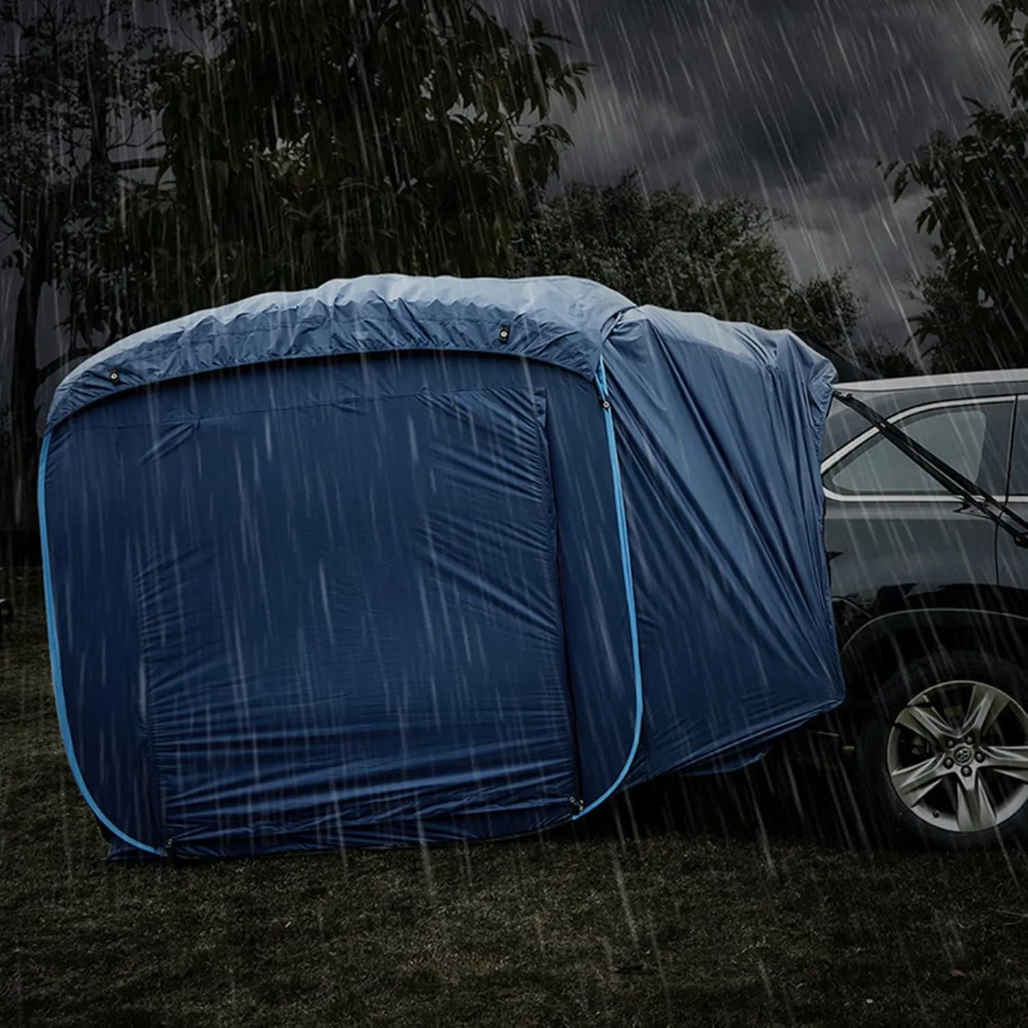 SUV Tent Family Car Camping Tent,Pop-Up Tailgate Tents Universal 2-5 Person Vehicle Car Tent,Suitable Family Camping Traveling Outdoor Activities