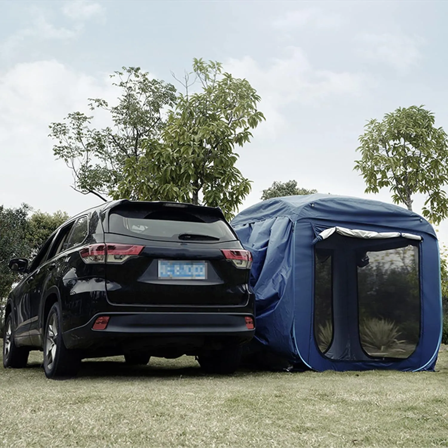 SUV Tent Family Car Camping Tent,Pop-Up Tailgate Tents Universal 2-5 Person Vehicle Car Tent,Suitable Family Camping Traveling Outdoor Activities