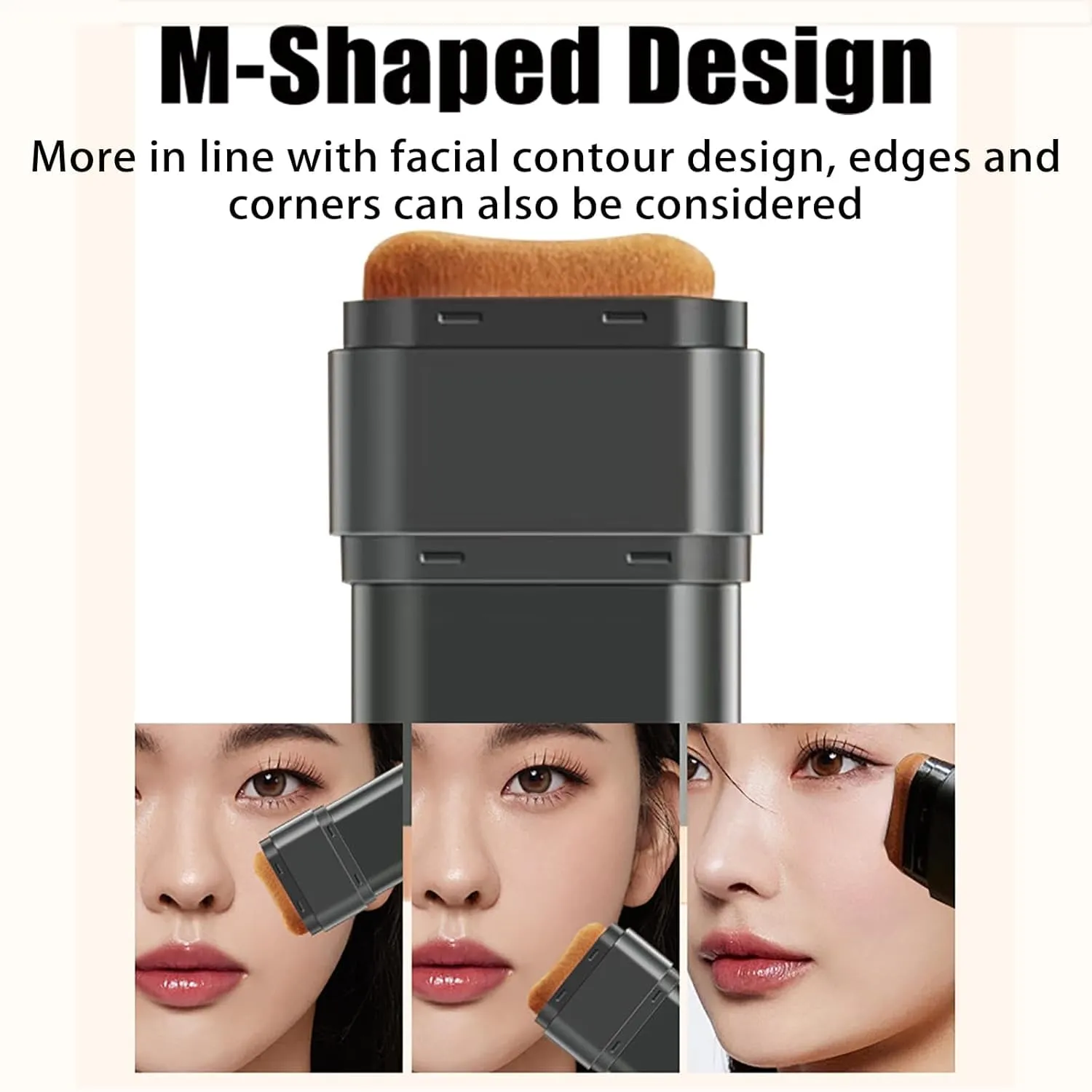 Synthetic Foundation Stick, 2 in 1- Luxury Anti-Wrinkle Foundation Stick, Synthetic Foundation Makeup Brush, VV Double Head Foundation Korean Eraser Foundation Stick Full Coverage (Natural Colour*2)