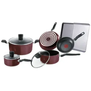T-FAL B529SA74 Essentials 10PC Cookware Set - Blemished package with full warranty