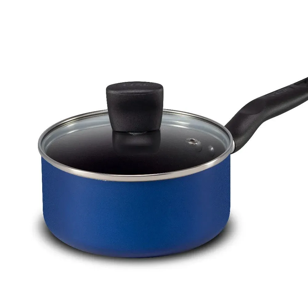 T-FAL Essentials 8pc Cookware Set Blue - B474S874