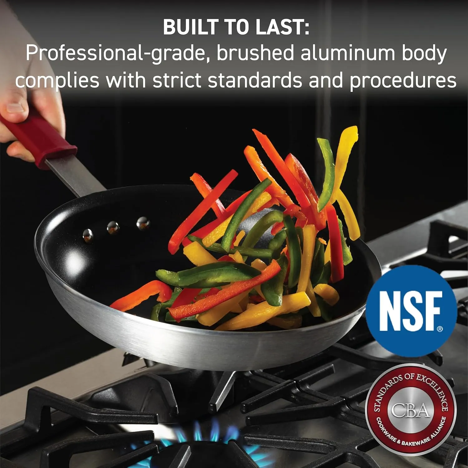T-fal Professional VX3 Brushed Nonstick with Stainless Steel Handle Cookware Set 8 Piece, Oven Broiler Safe 400F, Cookware, Pots and Pans, Restaurant & Business Grade, Certified NSF and CBA, Black