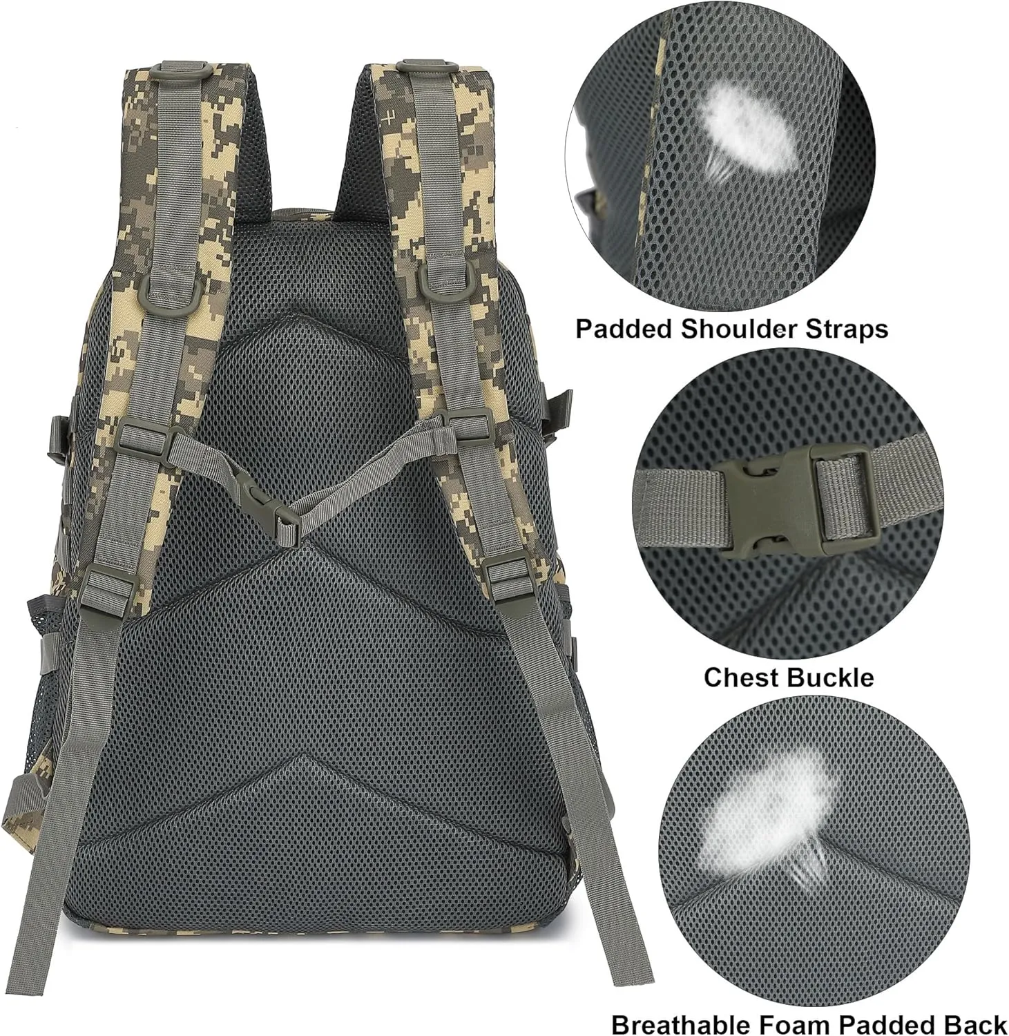 Tactical Backpack Boys School Backpacks Mens College Bookbags for Kids Teens Adults Camping Hiking Traveling (ACU Camo)