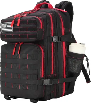 Tactical Backpack Daily Use Military Tactical Backpack for Men and Women 45L Backpack Fitness Backpack (45LBlack&Red)