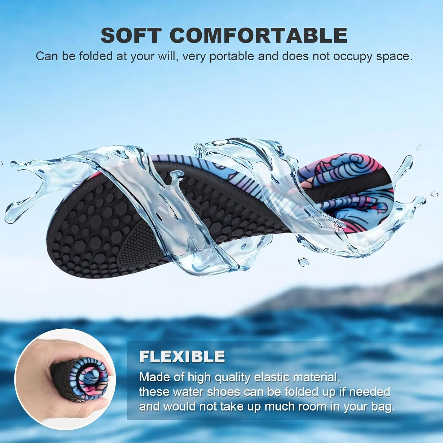 Tanamo Water Shoes for Women Men Quick-Dry Aqua Socks Swim Beach Barefoot Yoga Exercise Wear Sport Accessories Pool Camping Must Haves Adult Youth Size