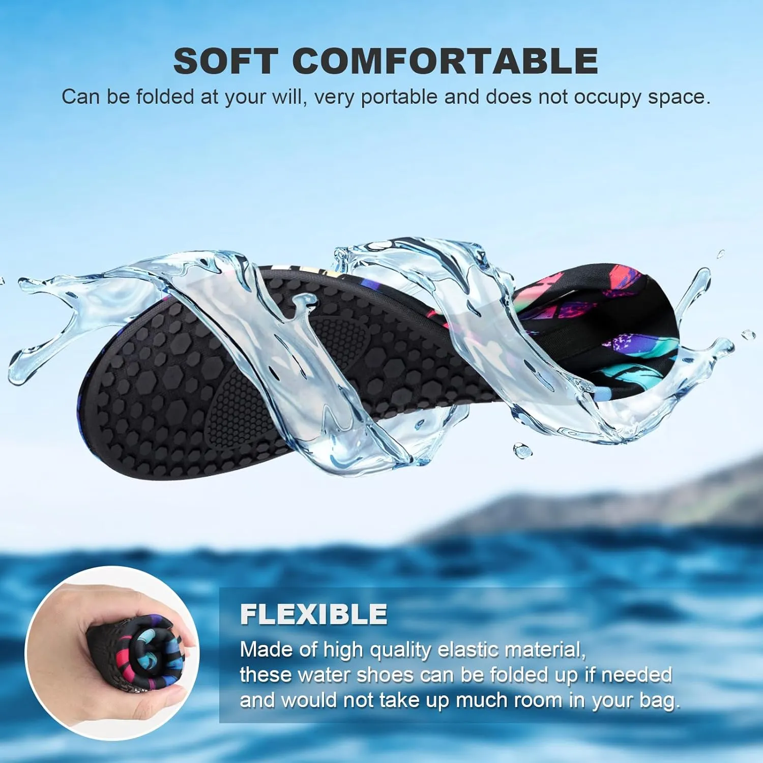 Tanamo Water Shoes for Women Men Quick-Dry Aqua Socks Swim Beach Barefoot Yoga Exercise Wear Sport Accessories Pool Camping Must Haves Adult Youth Size