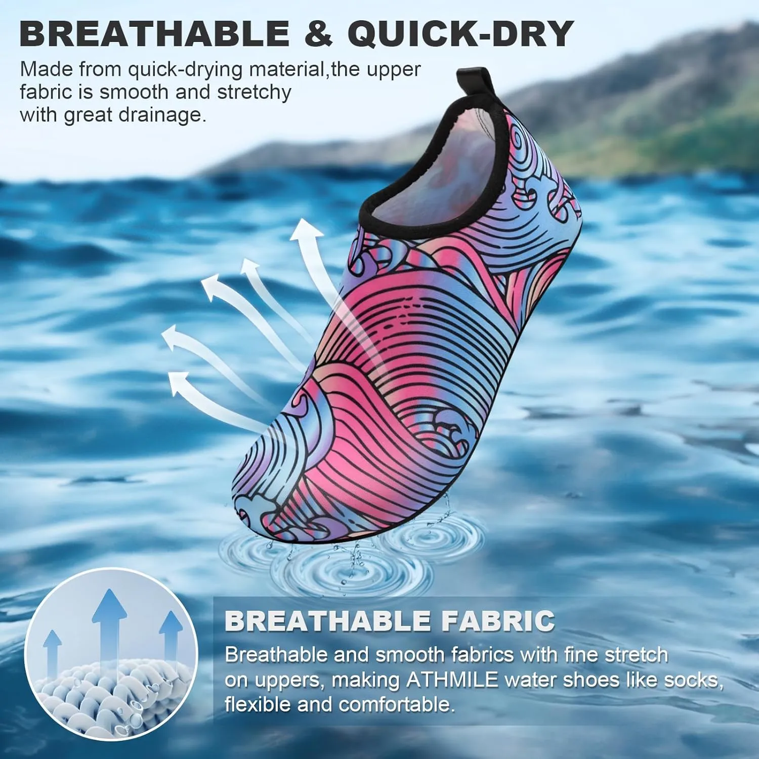 Tanamo Water Shoes for Women Men Quick-Dry Aqua Socks Swim Beach Barefoot Yoga Exercise Wear Sport Accessories Pool Camping Must Haves Adult Youth Size