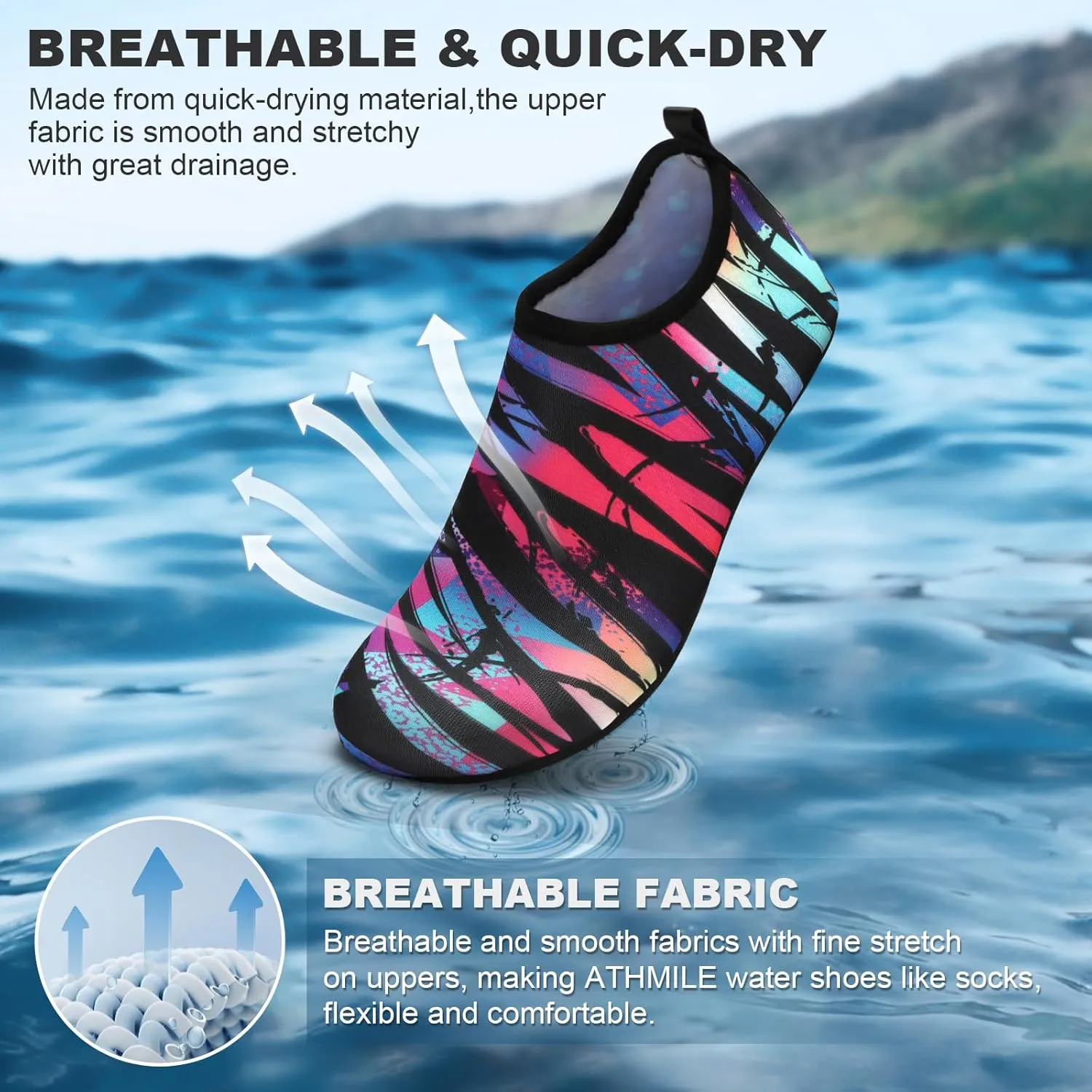 Tanamo Water Shoes for Women Men Quick-Dry Aqua Socks Swim Beach Barefoot Yoga Exercise Wear Sport Accessories Pool Camping Must Haves Adult Youth Size