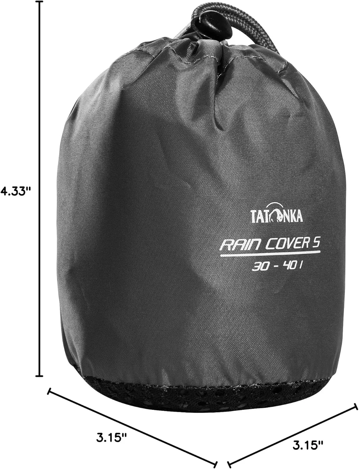 Tatonka Lightweight rain Cover for Backpacks of 30-40 litres Volume, Black, l