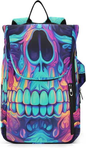 Tennis Bag Tennis Backpack for Women Men, Tennis Bag Holds 2 Rackets, Pickleball Paddles Balls, Badminton Squash, Cute Skull (7)