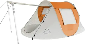 TENPLAY Pop Up Tent,2-4 People,190T Polyester,Waterproof2000mm,PU Coating,Automatic Setup,2Door,UV Protection,Lightweight,Portable Tent for Hiking,Picnic,Camping